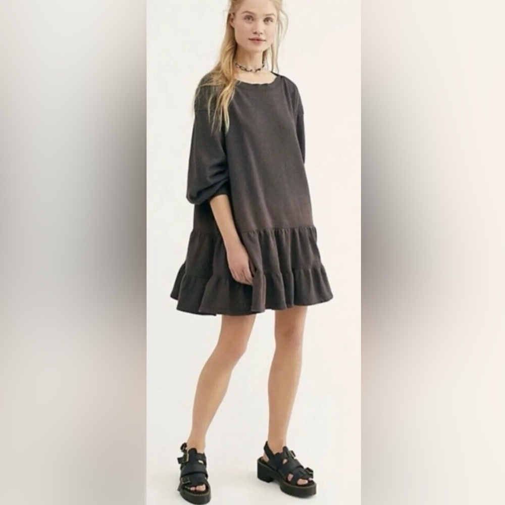 NWT WE THE FREE sunny side ruffle hem sweatshirt dress boho - Size Medium